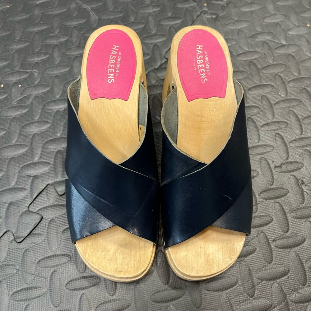1391 Swedish Hasbeens Annette Clog Sandals 38 - Picture 2 of 8